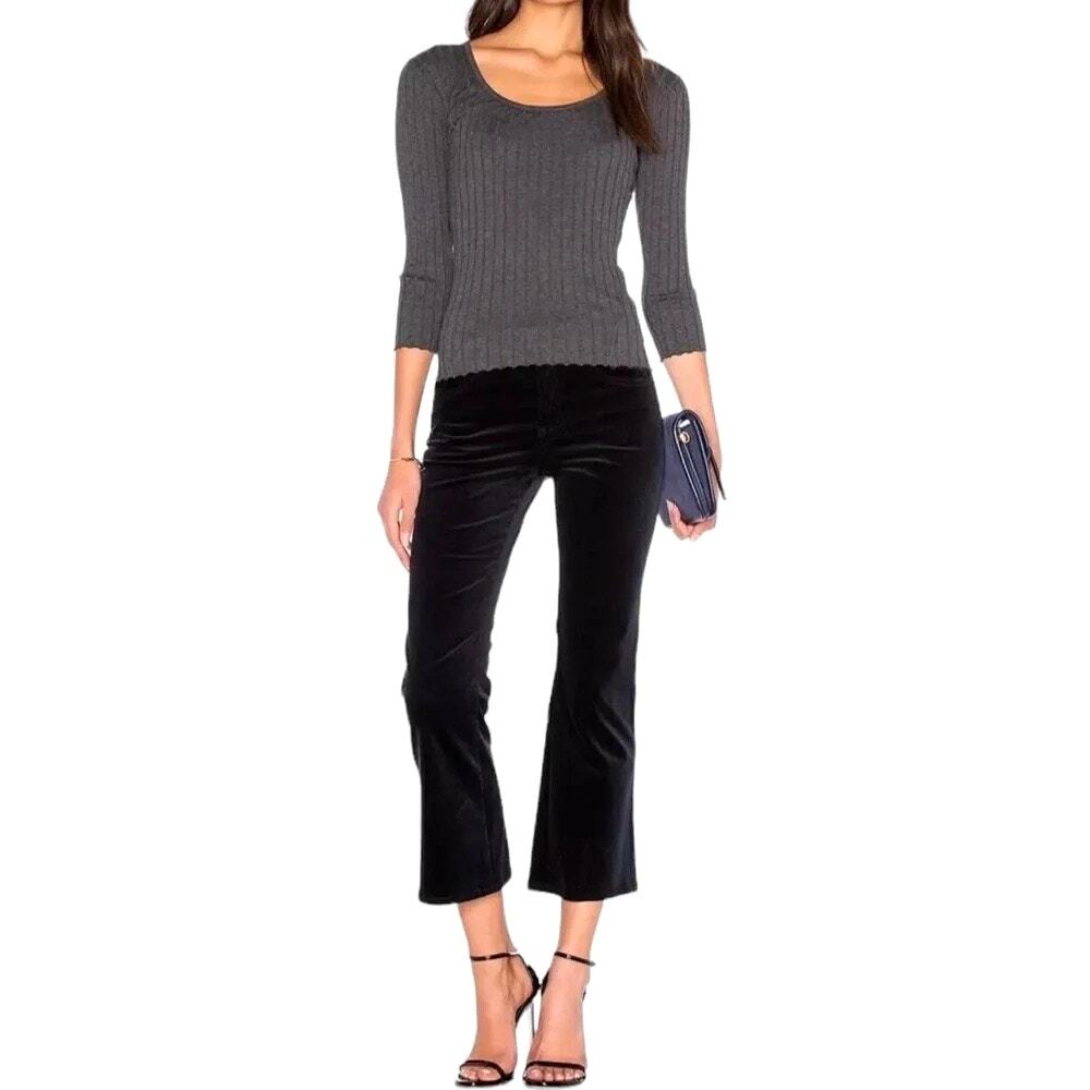RAG & BONE 10 Inch Crop Flare Jeans in Black Velvet 28
